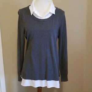 Calvin Klein Sweater with White Layered Shirt